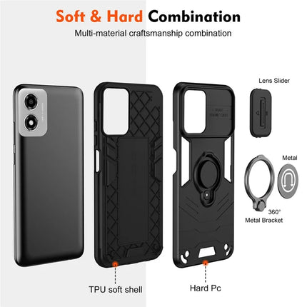 For Motorola Moto E14 4G Case Slide Camshield Kickstand PC+TPU Phone Cover