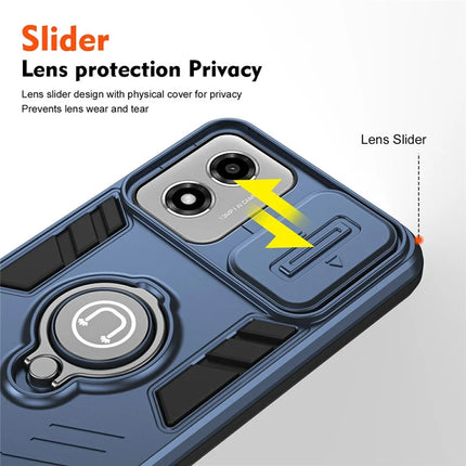 For Motorola Moto E14 4G Case Slide Camshield Kickstand PC+TPU Phone Cover