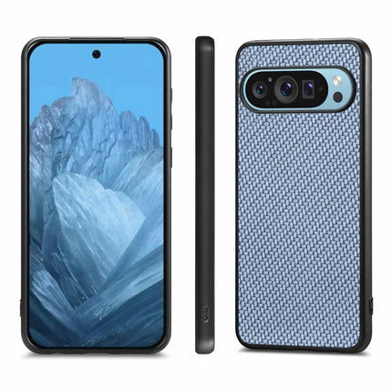 For Google Pixel 9 Pro XL Case Carbon Fiber Texture PU+PC+TPU Phone Cover