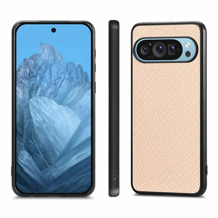 For Google Pixel 9 Pro XL Case Carbon Fiber Texture PU+PC+TPU Phone Cover