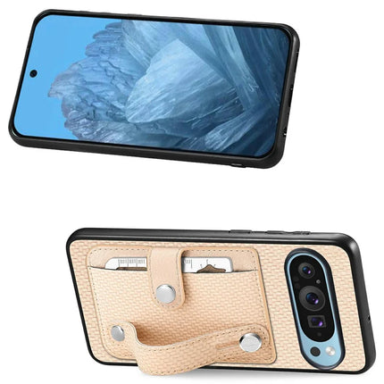 For Google Pixel 9 Pro XL Case Wristband Anti-Drop Leather Back Cover Card Holder