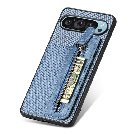 For Google Pixel 9 Pro XL Case Leather+PC+TPU Zipper Wallet Phone Shell Back Cover