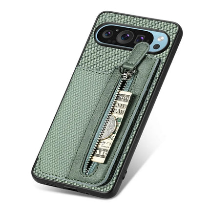 For Google Pixel 9 Pro XL Case Leather+PC+TPU Zipper Wallet Phone Shell Back Cover