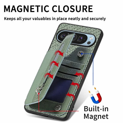 For Google Pixel 9 Pro XL Case Leather+PC+TPU Zipper Wallet Phone Shell Back Cover