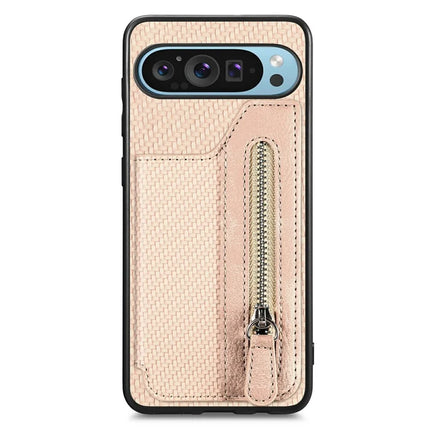 For Google Pixel 9 Pro XL Case Leather+PC+TPU Zipper Wallet Phone Shell Back Cover