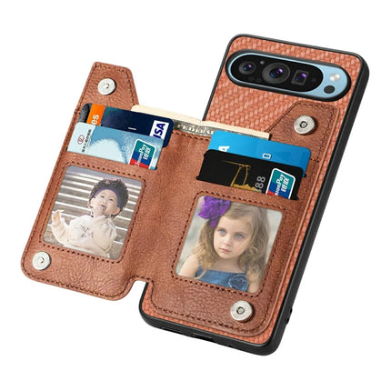 For Google Pixel 9 Pro XL Case Leather+PC+TPU Zipper Wallet Phone Shell Back Cover