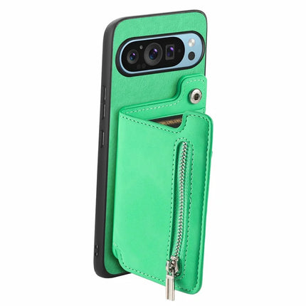 For Google Pixel 9 Pro XL Case Magnetic Detachable Zipper Card Holder Leather+TPU Phone Cover