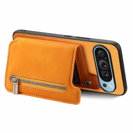 For Google Pixel 9 Pro XL Case Magnetic Detachable Zipper Card Holder Leather+TPU Phone Cover