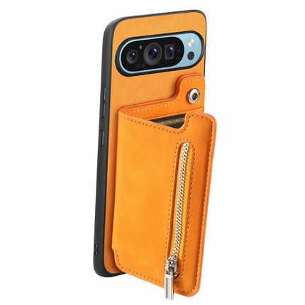 For Google Pixel 9 Pro XL Case Magnetic Detachable Zipper Card Holder Leather+TPU Phone Cover