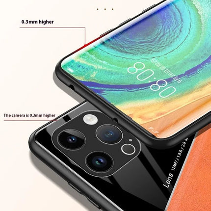 For iPhone 16 Pro Max Case Leather Coated PC+TPU Phone Back Cover