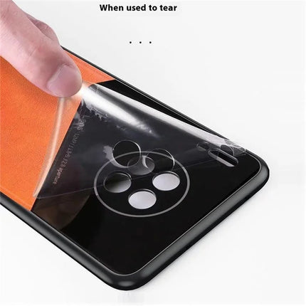 For iPhone 16 Pro Max Case Leather Coated PC+TPU Phone Back Cover