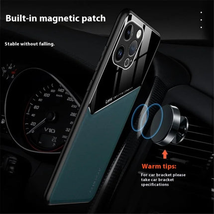 For iPhone 16 Pro Max Case Leather Coated PC+TPU Phone Back Cover