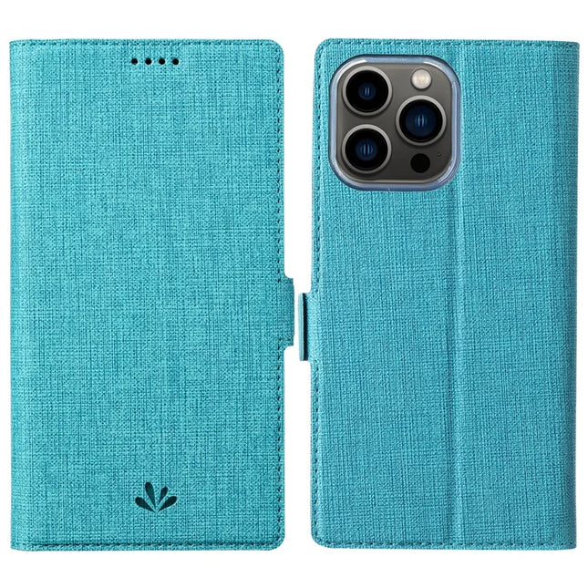 VILI DMK Series for iPhone 16 Pro Max Case Stand Wallet Leather Phone Cover - Blue