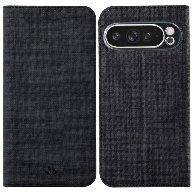 VILI DMX Series For Google Pixel 9 Pro XL Case Card Slot PU Leather Stand Phone Cover - Black