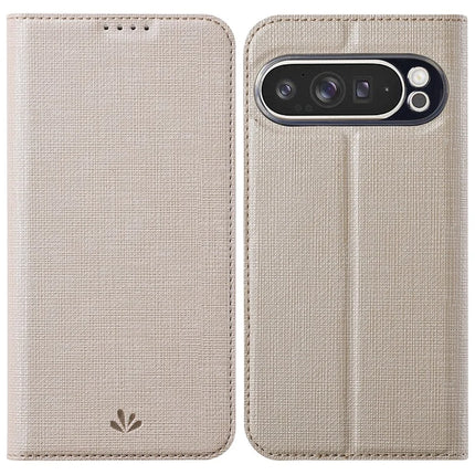VILI DMX Series For Google Pixel 9 Pro XL Case Card Slot PU Leather Stand Phone Cover - Khaki