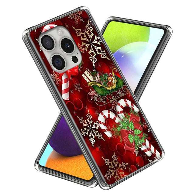 For iPhone 16 Pro Max Case Christmas Pattern Printing Soft TPU Phone Cover - Style A