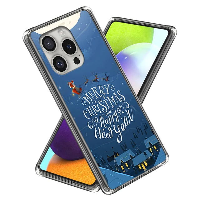 For iPhone 16 Pro Max Case Christmas Pattern Printing Soft TPU Phone Cover - Style B