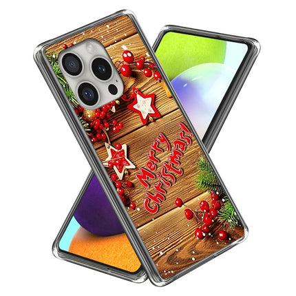 For iPhone 16 Pro Max Case Christmas Pattern Printing Soft TPU Phone Cover - Style C