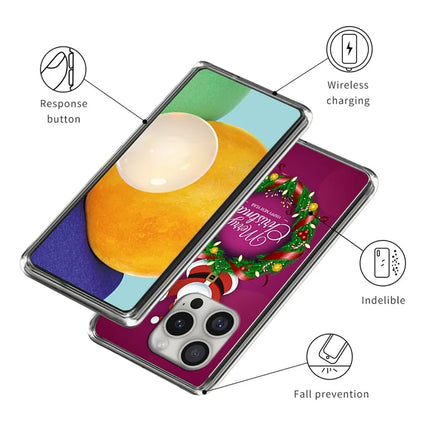 For iPhone 16 Pro Max Case Christmas Pattern Printing Soft TPU Phone Cover