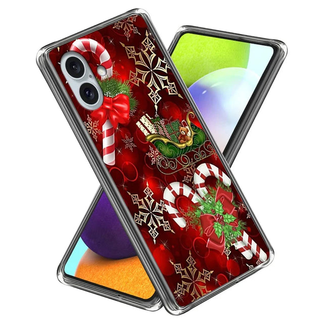For iPhone 16 Plus Case Christmas Pattern Printing Soft TPU Phone Cover - Style A