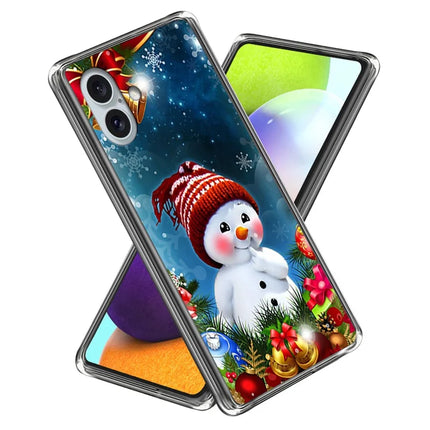 For iPhone 16 Plus Case Christmas Pattern Printing Soft TPU Phone Cover - Style E
