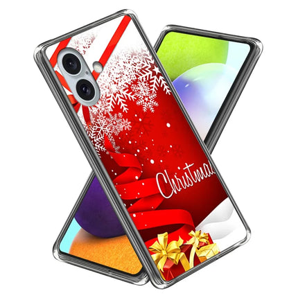For iPhone 16 Plus Case Christmas Pattern Printing Soft TPU Phone Cover - Style K