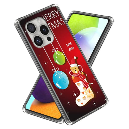 For iPhone 16 Pro Case Christmas Pattern Printing Soft TPU Phone Cover - Style H