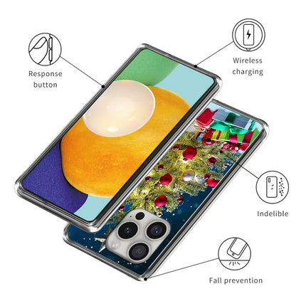 For iPhone 16 Pro Case Christmas Pattern Printing Soft TPU Phone Cover