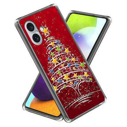 For iPhone 16 Case Christmas Pattern Printing Soft TPU Phone Cover - Style F