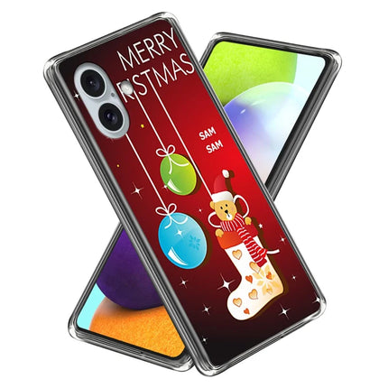 For iPhone 16 Case Christmas Pattern Printing Soft TPU Phone Cover - Style H