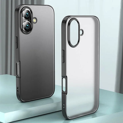For iPhone 16 Plus Case PC+TPU Phone Cover Airbag Protection - Black