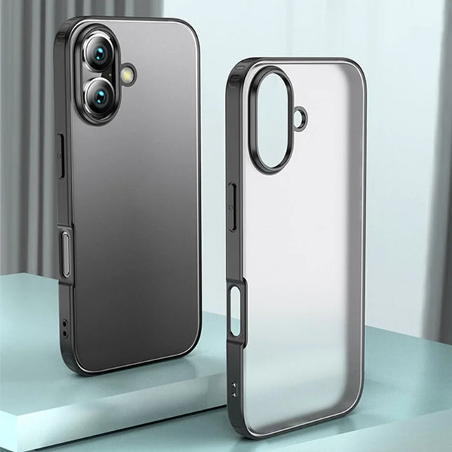 For iPhone 16 Plus Case PC+TPU Phone Cover Airbag Protection - Black