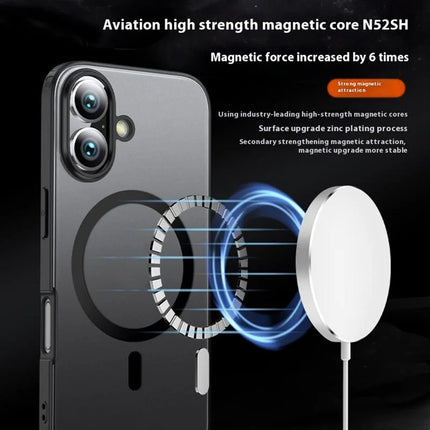 For iPhone 16 Case Compatible with MagSafe Shockproof PC + TPU Phone Cover