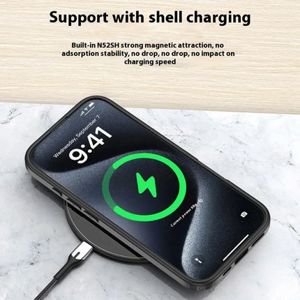 For iPhone 16 Case Compatible with MagSafe Shockproof PC + TPU Phone Cover