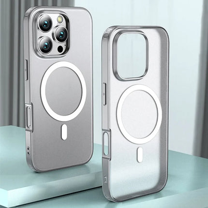 For iPhone 16 Pro Max Case Compatible with MagSafe Shockproof PC + TPU Phone Cover - Transparent