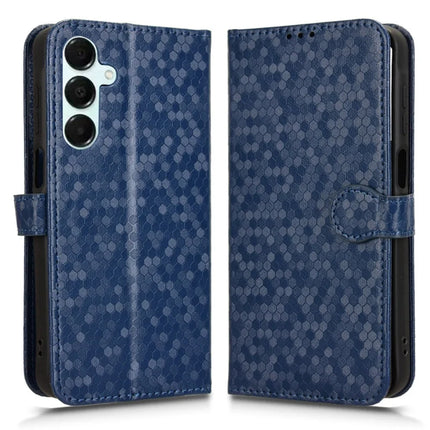 For Samsung Galaxy A16 5G / A16 4G Wallet Case Dot Pattern Imprint PU Leather Phone Cover - Dark Blue