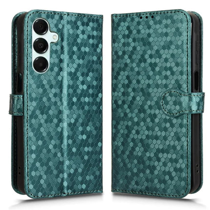 For Samsung Galaxy A16 5G / A16 4G Wallet Case Dot Pattern Imprint PU Leather Phone Cover - Green
