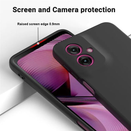 For Motorola Moto G55 5G Case Liquid Silicone Anti-Scratch Phone Cover with Hand Strap