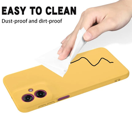 For Motorola Moto G55 5G Case Liquid Silicone Anti-Scratch Phone Cover with Hand Strap