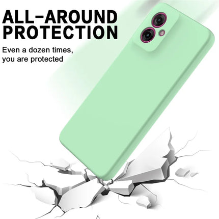 For Motorola Moto G55 5G Case Liquid Silicone Anti-Scratch Phone Cover with Hand Strap