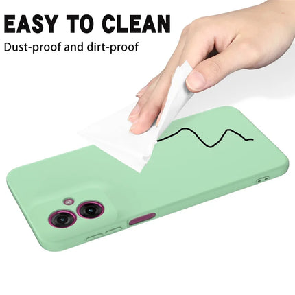 For Motorola Moto G55 5G Case Liquid Silicone Anti-Scratch Phone Cover with Hand Strap