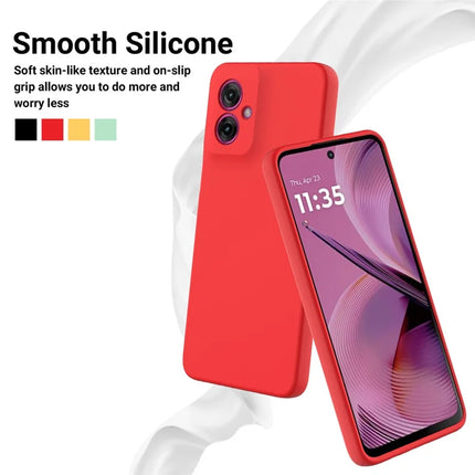 For Motorola Moto G55 5G Case Liquid Silicone Anti-Scratch Phone Cover with Hand Strap