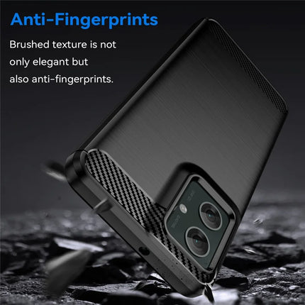 For Motorola Moto G55 5G Case Carbon Fiber Texture TPU Brushed Phone Cover