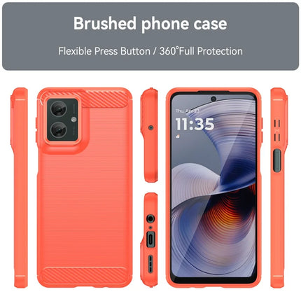 For Motorola Moto G55 5G Case Carbon Fiber Texture TPU Brushed Phone Cover