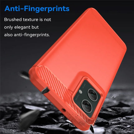 For Motorola Moto G55 5G Case Carbon Fiber Texture TPU Brushed Phone Cover