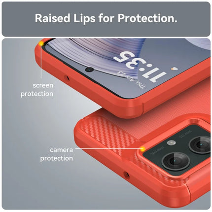 For Motorola Moto G55 5G Case Carbon Fiber Texture TPU Brushed Phone Cover