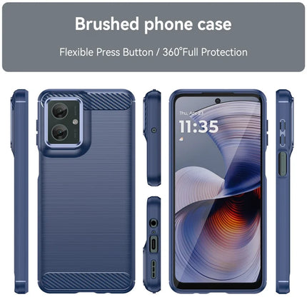 For Motorola Moto G55 5G Case Carbon Fiber Texture TPU Brushed Phone Cover