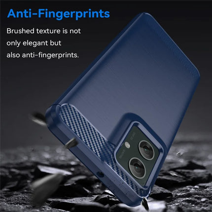 For Motorola Moto G55 5G Case Carbon Fiber Texture TPU Brushed Phone Cover
