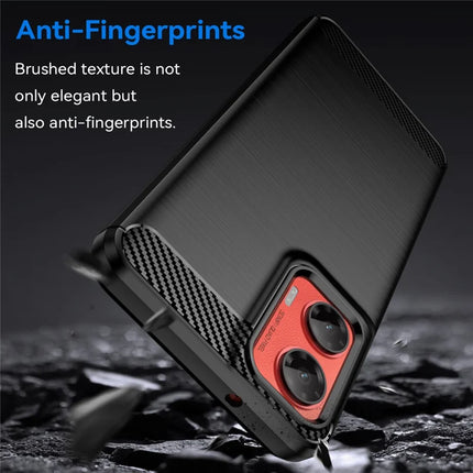 For Motorola Moto G35 5G Case Carbon Fiber Texture TPU Brushed Phone Cover