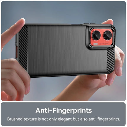 For Motorola Moto G35 5G Case Carbon Fiber Texture TPU Brushed Phone Cover